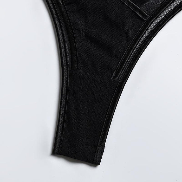 Women's Sexy Mesh Slim Lingerie Halter Bodysuit
