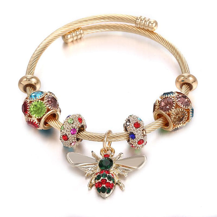 Stainless Steel Bracelet Colorful Bees