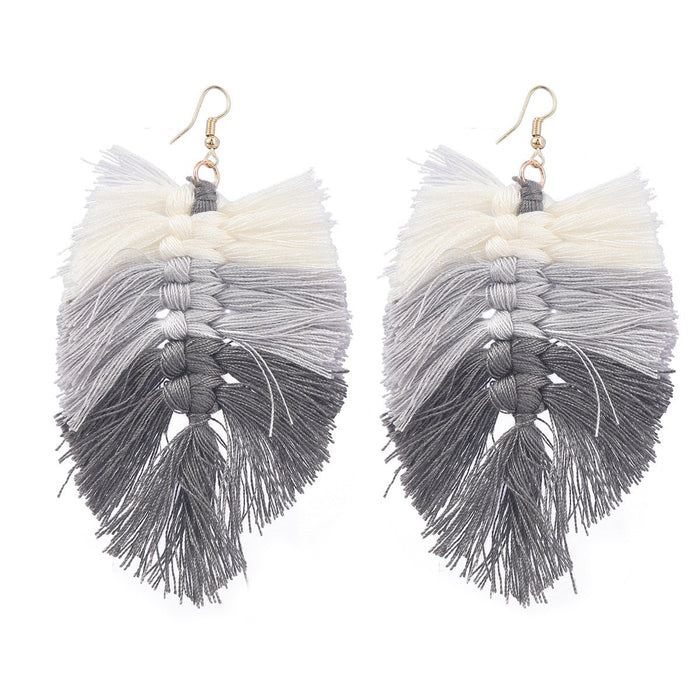 Women's Bohemian Style Hand Woven Color Matching Earrings