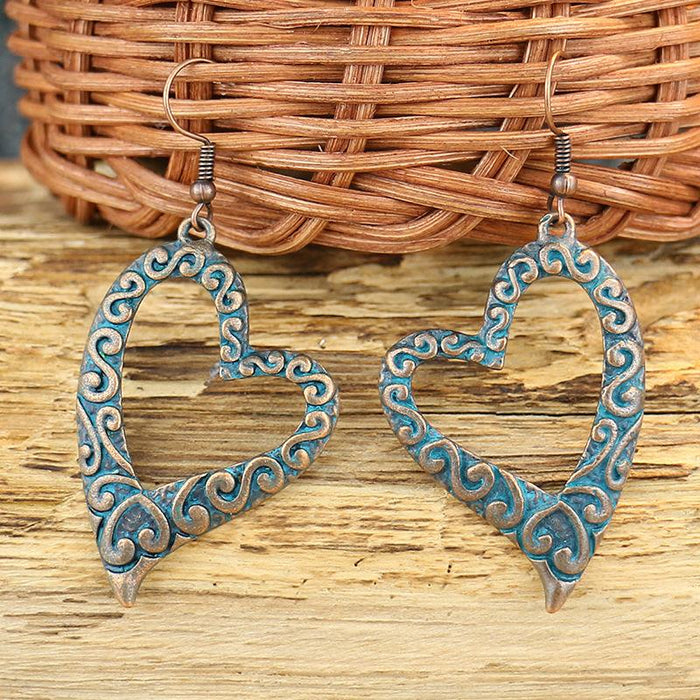 Bohemian Retro Ethnic Geometric Love Sweet Earrings