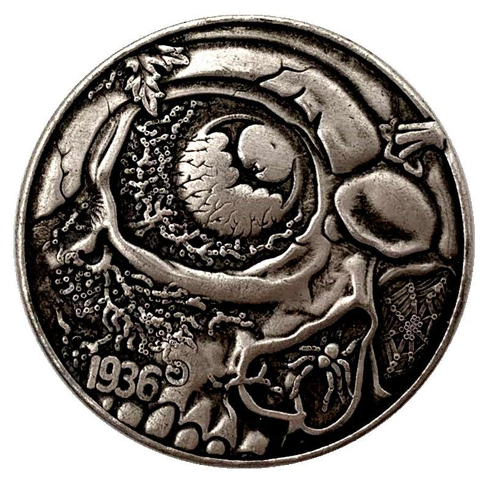 Skull Collectible Wanderer American God Eye Animal Souvenir Coins