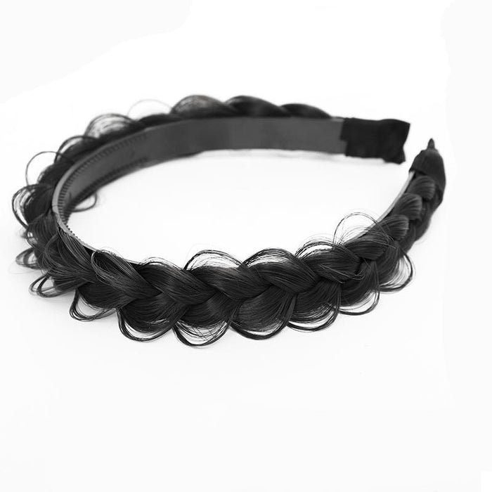 Women Fishbone Braid Lazy Wig Twist Braid Headband