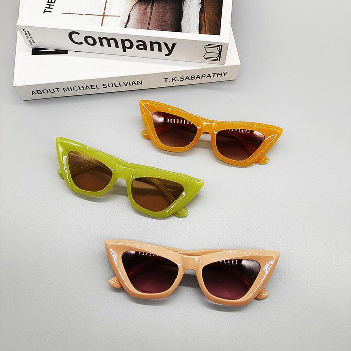 Trendy Retro Cat's Eye Candy Color Sunglasses