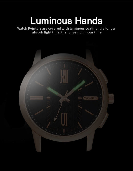 YAZOLE Luminous Waterproof Men's Watch Brand Luxury Wrist Watch Clock