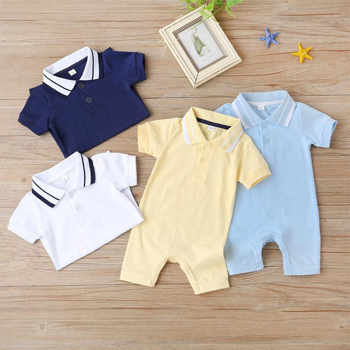 Baby Short Sleeve Polo Jumpsuit