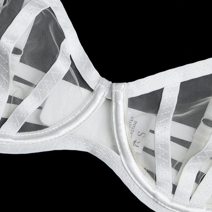 Women's Mesh Lingerie Sexy Stitching Push Up Underwear Set