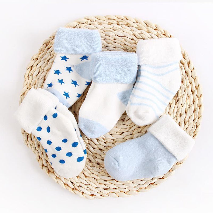 5pairs/lot NewBorn Baby Socks Thicken Cartoon Socks