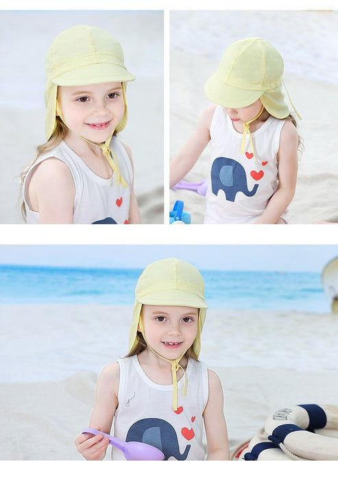 Thin Ruffled Outdoor Sunscreen Children's Shawl Hat