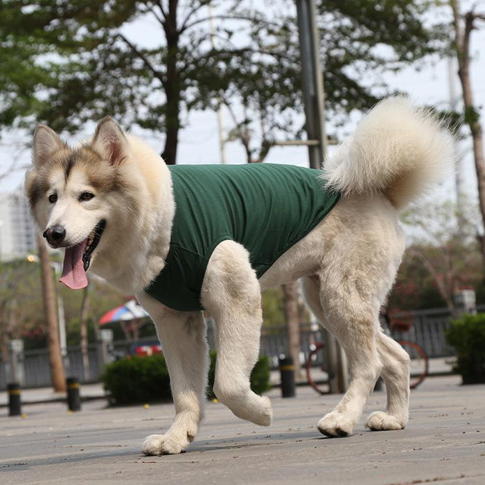 Pet Clothes Dog Cat Solid Color Cotton Vest Dog Jacket