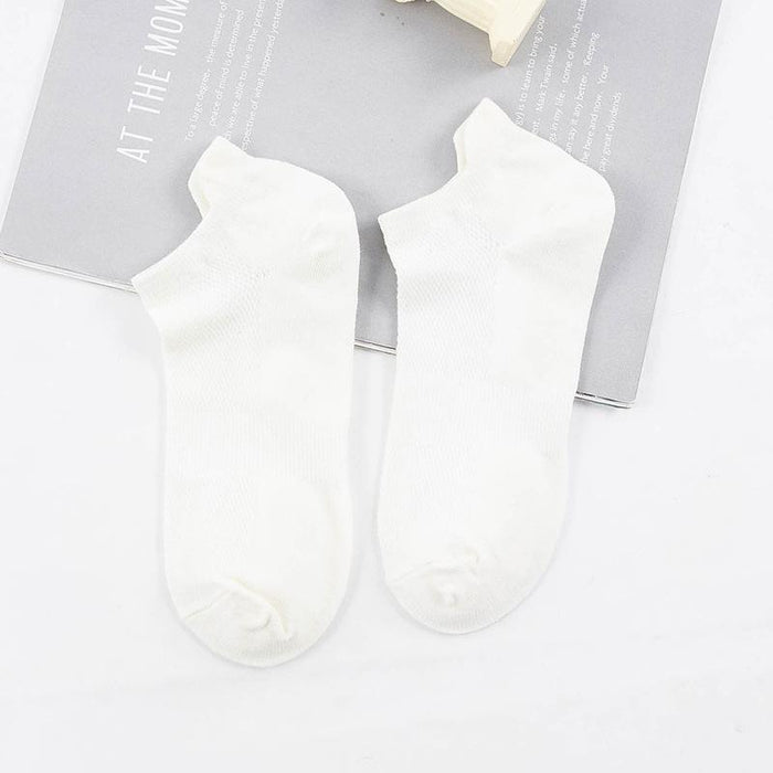 Summer Thin Socks Solid Color Sweat Absorbing Breathable Boat Socks