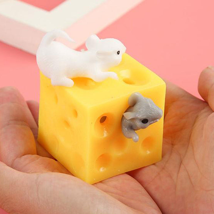 Fun Mouse and Cheese Block Squeeze Stress Toy