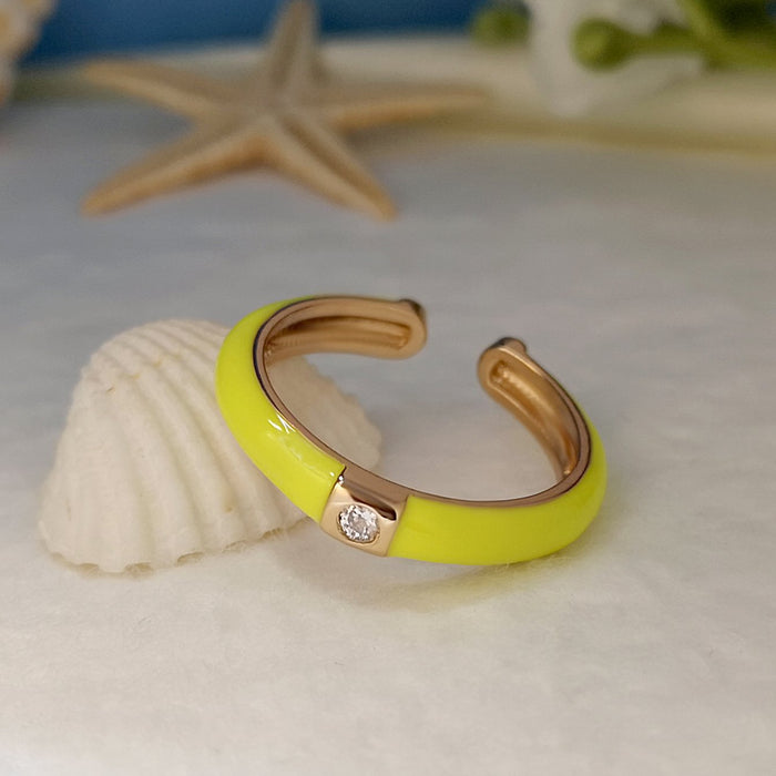 Ins Design Simple Color Oil Dripping Finger Ring