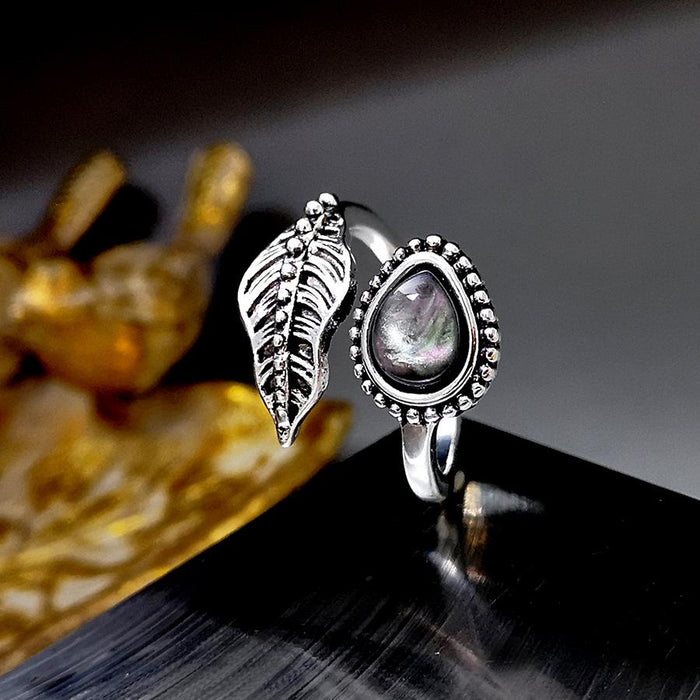 New Bohemian Leaf Shell Ring