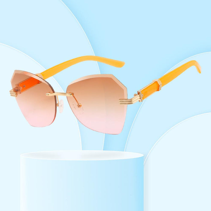 Frameless trimming color Sunglasses