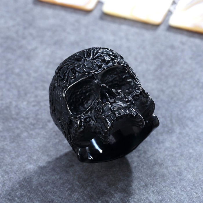 High Quality Personality Retro Rock Band Skull Titanium Steel Ring