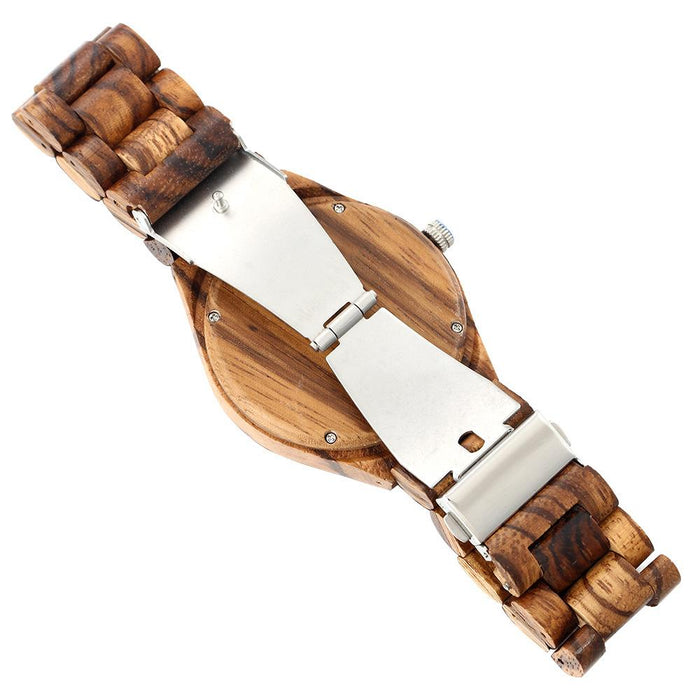 Quartz Watch Men's Cool Sandalwood Blue Literal Wood Watch