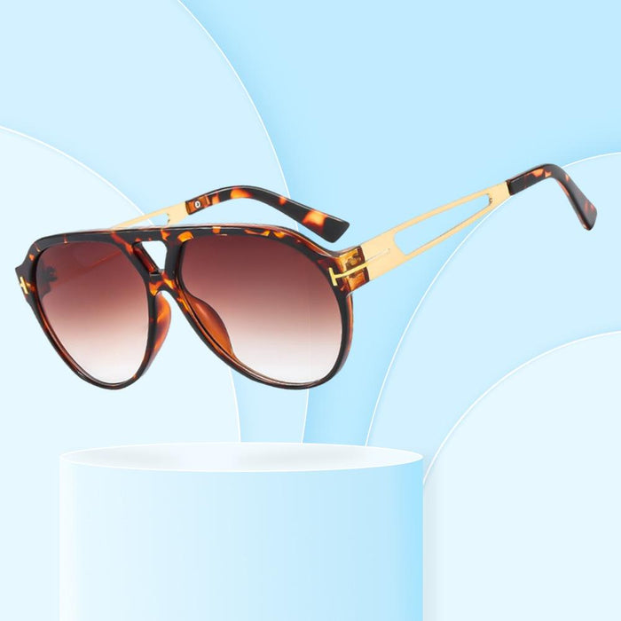 Light luxury double beam large frame toad Sunglasses