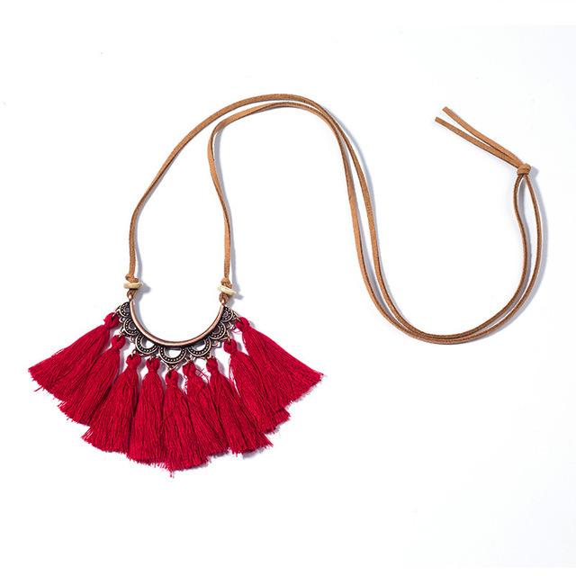 Women's Popular Creative Flower Retro Tassel Necklace