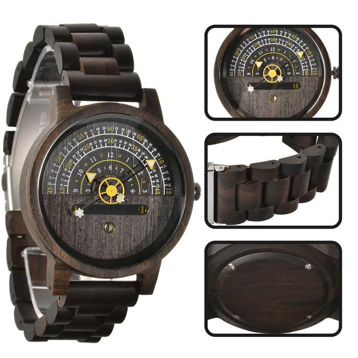 New Leisure Personality Trend Black Technology Concept Wooden Watch
