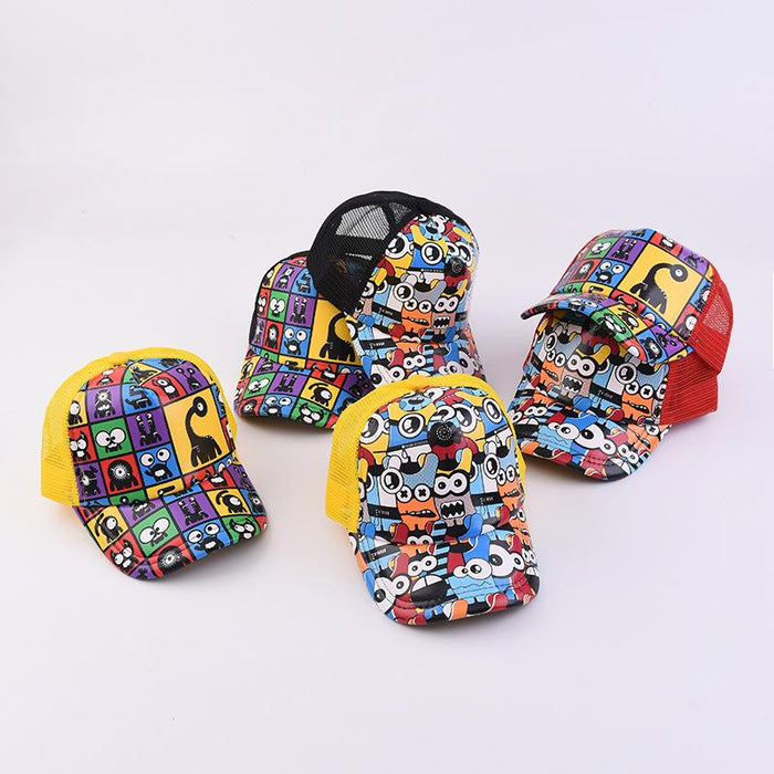 Cartoon Printed Children's Breathable Sunshade Mesh Cap