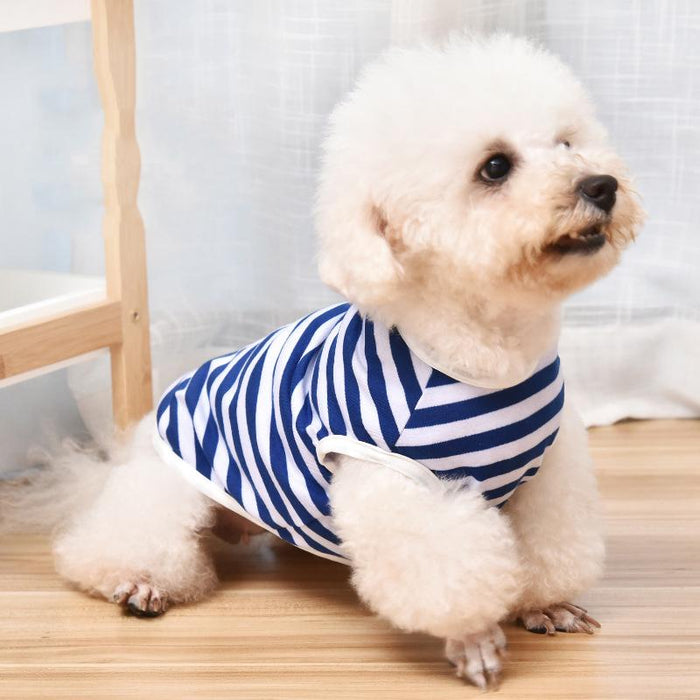 Summer dog clothes small and medium dog pet striped cotton