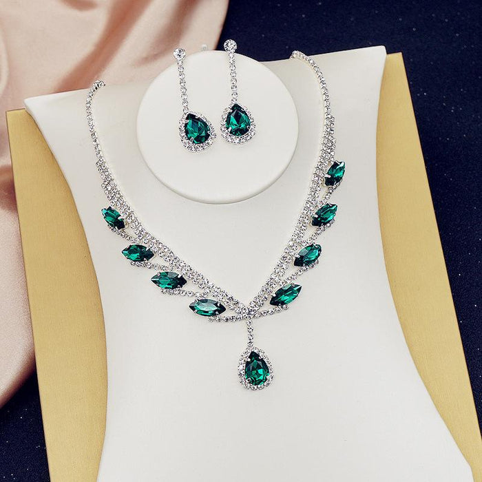 New Versatile Fashion Women's Jewelry Necklace Earrings Two Piece Set