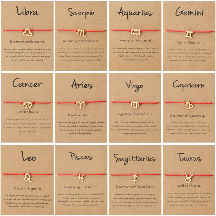 Twelve Constellations Bracelet Constellation Card Bracelet