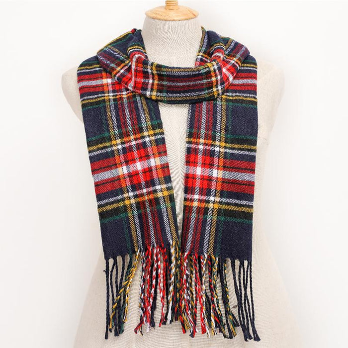 Winter Tassel Lattice Warm Scarves