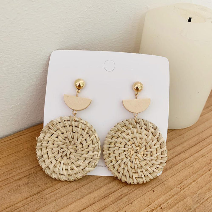 Bohemian Long Handmade Rattan Tassel Earrings