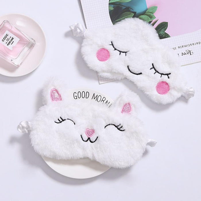 White Cloud Crown Fox Sleeping Shade Eye Mask