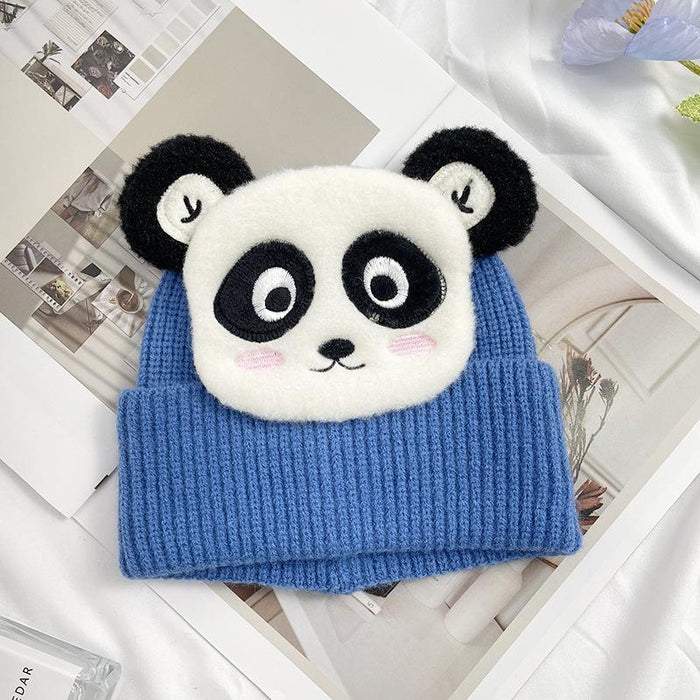 Cartoon Animal Face Kids Winter Warm Crochet Beanie