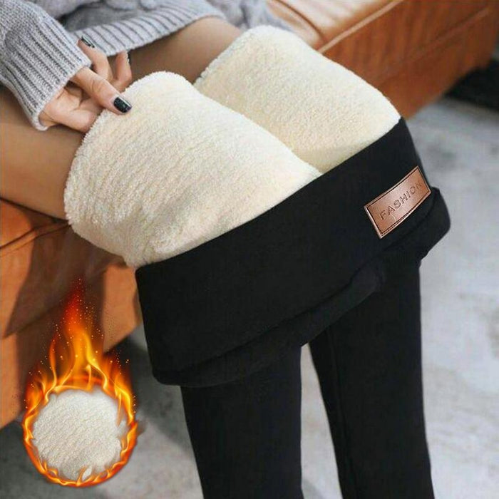 Winter Thick Velvet Leggings Warm Fleece Lined Tights Leggings