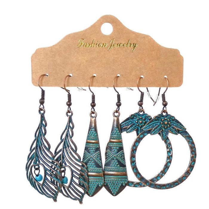 3 pairs/set Earrings Bohemian Style Jewelry X0X36204