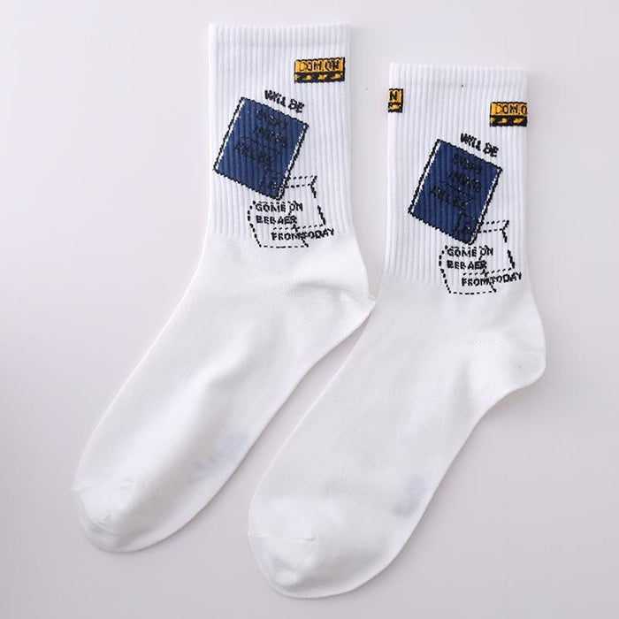 Funny Men Hip Hop Skeleton Socks
