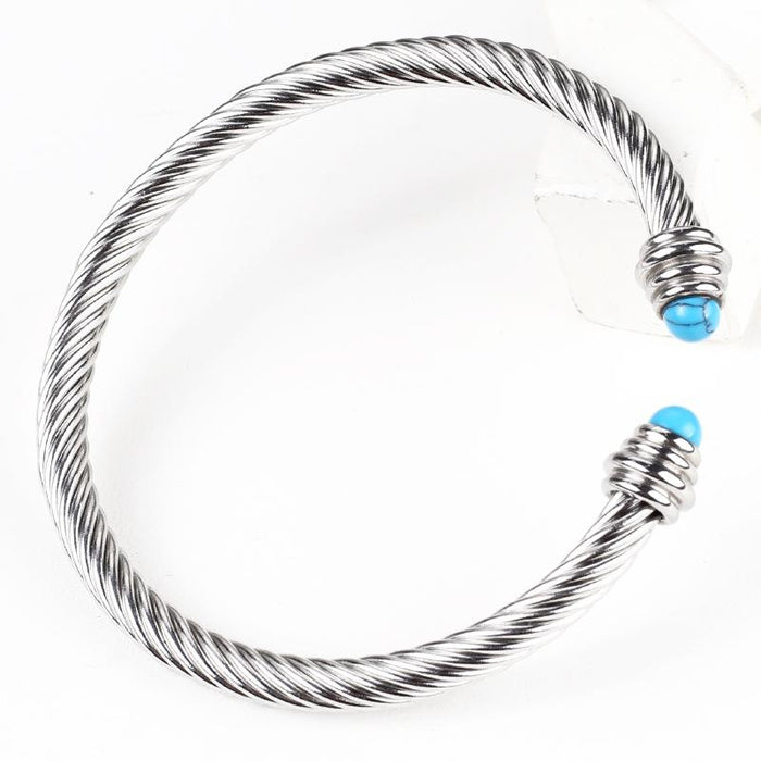 Titanium Steel Cable Bracelet Elastic Twist C Shape Bracelet Bangle