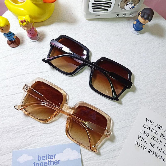 Retro Square Large Frame UV Proof Sunglasses