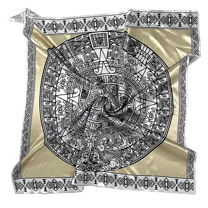 Retro Mysterious Compass Ancient Aztec National Style 90cm Square Towel