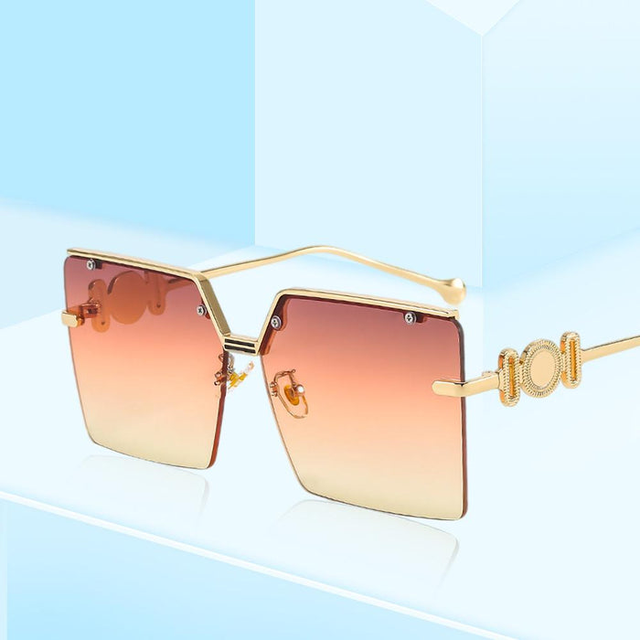 Sunglasses half frame metal gradient Sunglasses