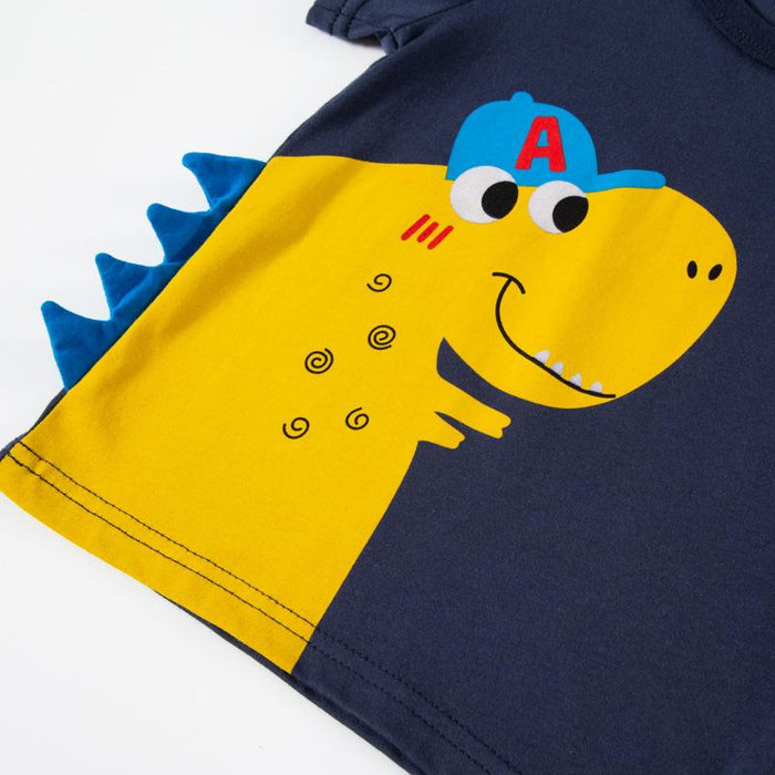 Children's cartoon dinosaur short sleeve T-shirt