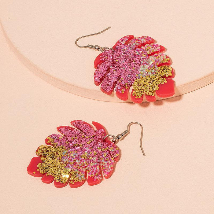 Simple Geometric Exaggerated Statement Leaf Earrings