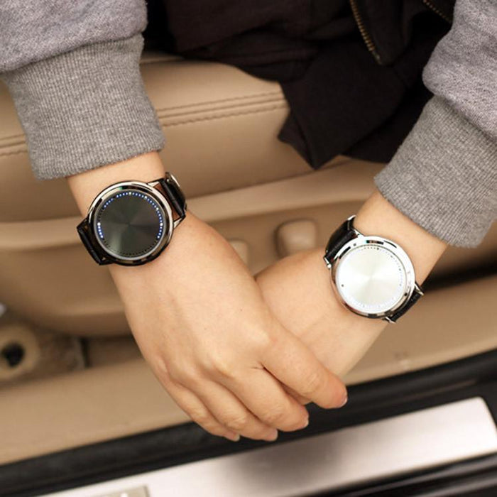 New Led Touch Watches Fashion Casual Creative Leather Watch