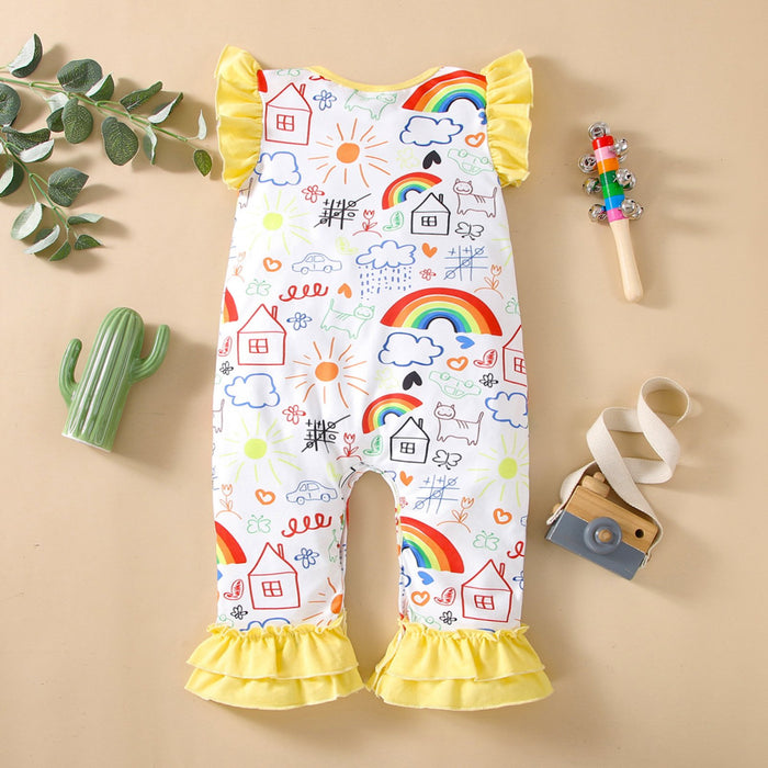 Rainbow graffiti SHORT SLEEVE BODYSUIT