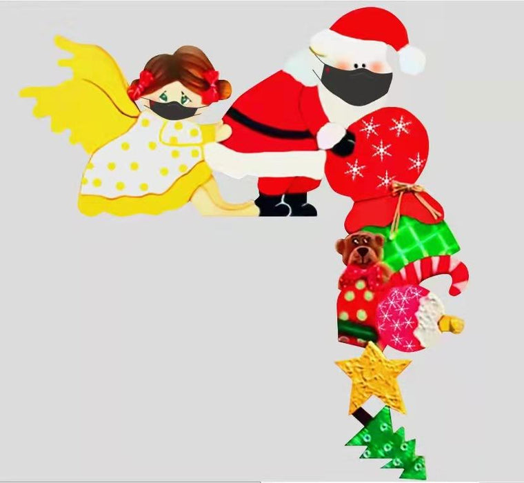 2022 Christmas Door Frame Wooden Decorations
