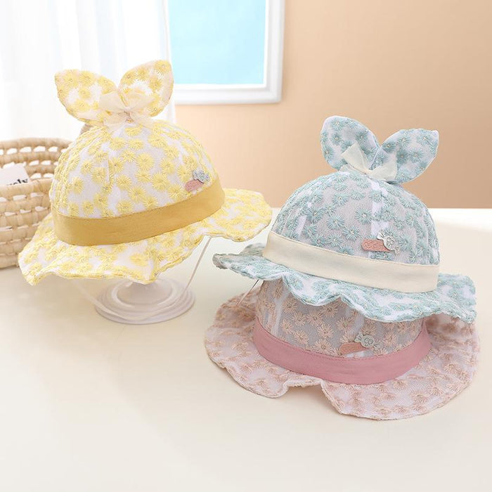 Summer Lace Rabbit Ear Children's Fisherman's Net Hat