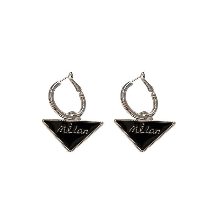 New Triangle Drop Oil Letter Women's Stud Earrings