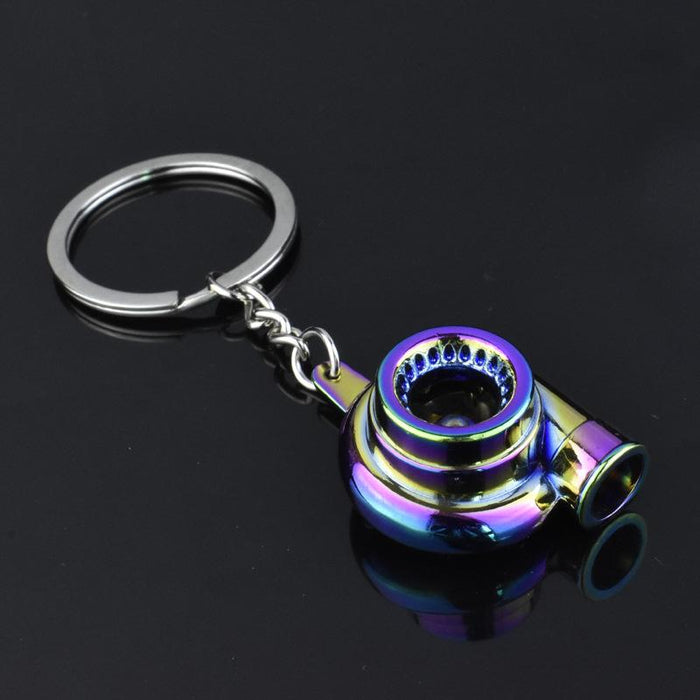 Creative Car Turbocharged Engine Shape Metal Keychain