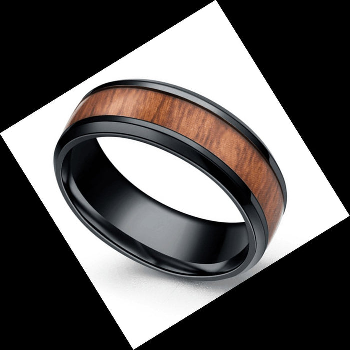 Stainless Steel Wood Grain Ring