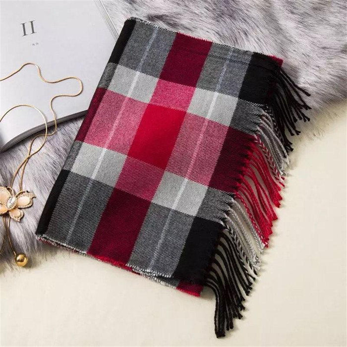 Classic Lattice Soft Scarf Cashmere Plaid Scarves