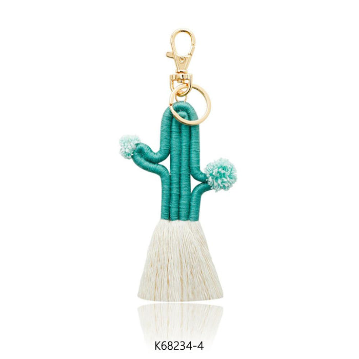 Hand Woven Cactus Key Chain Bohemian Bag Pendant