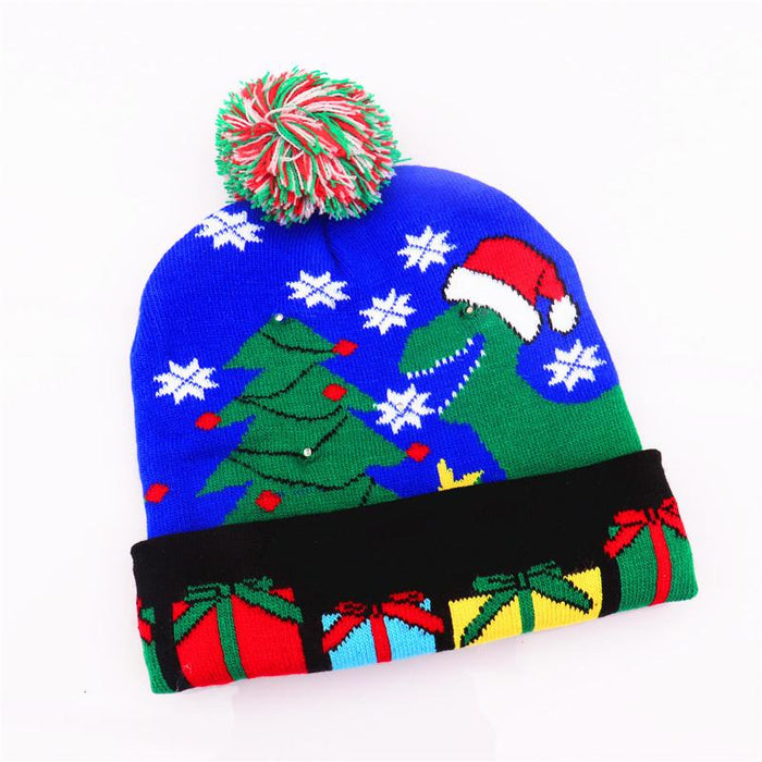 Christmas Decorations Adult Children's Luminous Knitted Hat